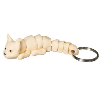 Kot domowy kremowy brelok 3D do kluczy